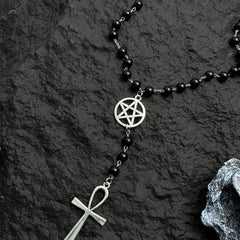 Long Pentagram Cross Necklace