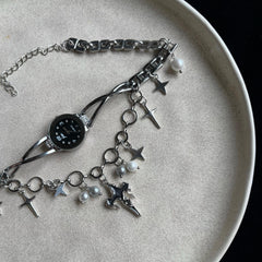 Heavy Duty Cross Clock Necklace