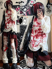 y2k rock punk print hoodie