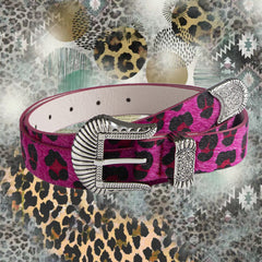 y2k punk leopard print vintage belt