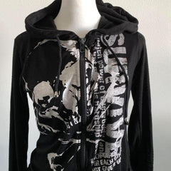 Vintage y2k black graffiti hoodie