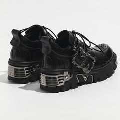 y2k cyberpunk rock skull gothic thick-soled shoes