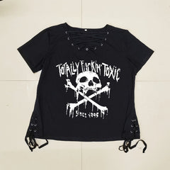 Punk skull goth short sleeves