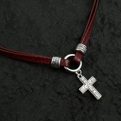 Dark Red Cross Collar