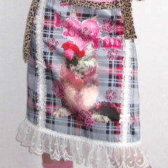 Cat Lace Patchwork Half Skirt