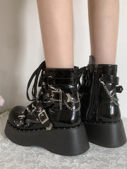 Lolita hottie Martin boots punk y2k short boots