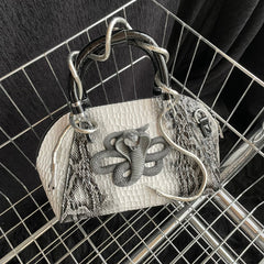 Cubic Snake Crossbody Shell Bag