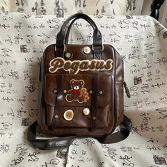 Button Letter Bear Shoulder Bag