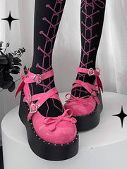 lolita punk y2k thick-soled shoes