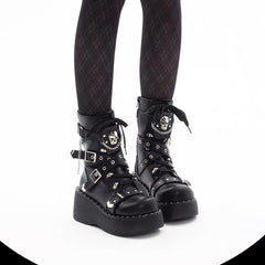 Skeleton y2k autumn and winter thick-soled high-top Martin boots