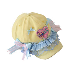 Dopamine cap y2k style lace bow hat