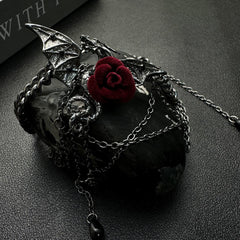 Dark Flying Dragon Design Necklace