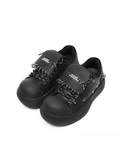 Retro punk y2k leather shoes height increase