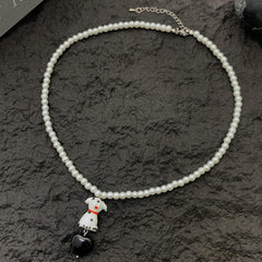 Cartoon puppy love pearl necklace