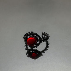 Red Thorn Zirconia Adjustable Ring