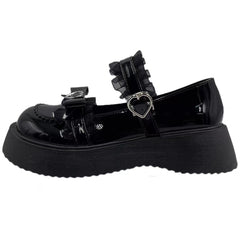 Cute lolita thick-soled college leather shoes