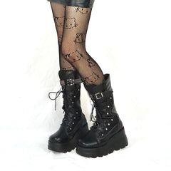 y2k thick-soled punk mid-calf boots