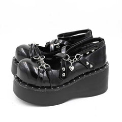 Punk Y2K hot girl sweet cool thick-soled leather shoes