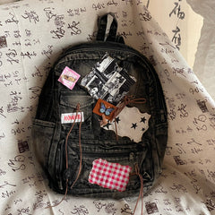 Patchwork Plaid Star Shoulder Bag