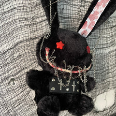 Dark Plush Rabbit Bag Crossbody