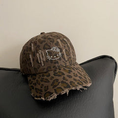 Retro leopard print baseball cap y2k sweet cool cap