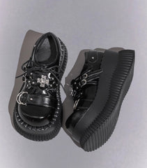 y2k hot girl thick-soled punk leather shoes