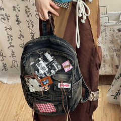 Patchwork Plaid Star Shoulder Bag