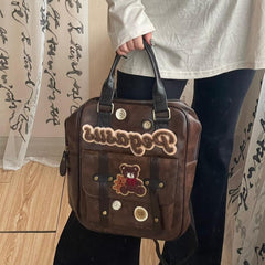 Button Letter Bear Shoulder Bag