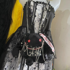 Dark Plush Rabbit Bag Crossbody