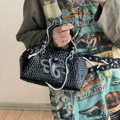 Cubic Snake Crossbody Shell Bag