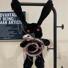 Dark Plush Rabbit Bag Crossbody