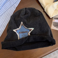 Retro beanie star pile hat autumn and winter