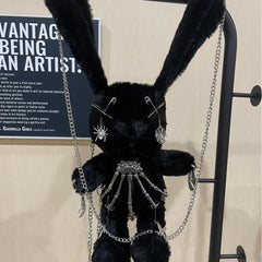 Dark Plush Rabbit Bag Crossbody