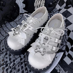 Skull Lolita sweet cool y2k punk hot girl thick-soled shoes