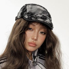 American hot girl washed y2k beret