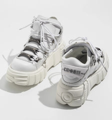 y2k punk metal rock platform shoes white