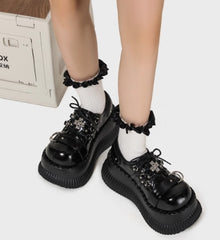 y2k hot girl thick-soled punk leather shoes