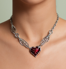 Red love punk necklace y2k clavicle chain