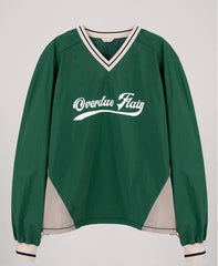 Monogrammed V-neck sports jersey sweatshirt