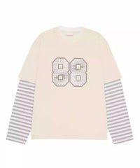 Sleeve Stripe Patchwork Athletic Long Sleeve T-Shirt