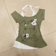 vintage t-shirt women's slim top