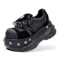 y2k thick-soled leather shoes