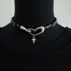 Heart Cross Necklace