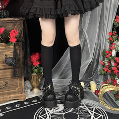 lolita punk y2k thick-soled leather shoes