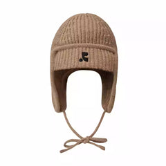 Lace-up Knitted Woolen Hat Earmuffs