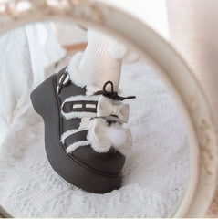 Cute lolita thick-soled college leather shoes