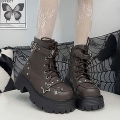 Lolita hottie Martin boots punk y2k short boots