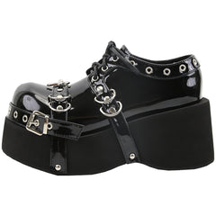 Punk y2k thick-soled leather shoes