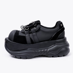 y2k thick-soled leather shoes