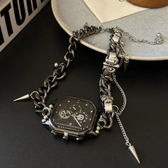 Heavy Duty Cross Clock Necklace